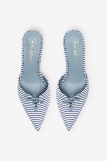Amy Linen Mule Blue - For Love & Lemons