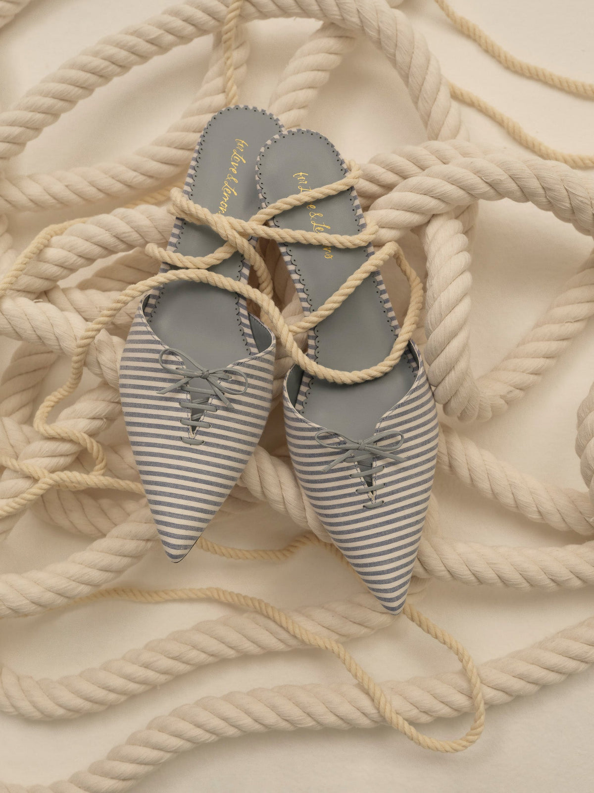 Amy Linen Mule Blue - For Love & Lemons