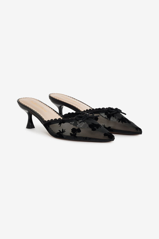 Sylvie Mule Heel Black - For Love & Lemons