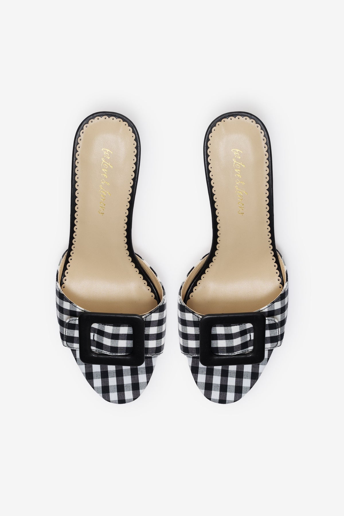 Eloise Gingham Buckle Mule Black - For Love & Lemons