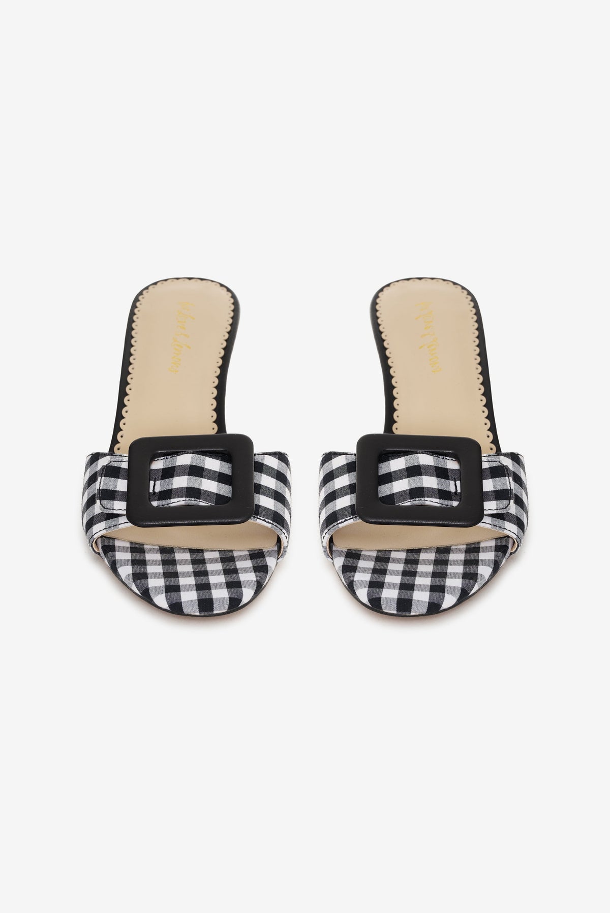 Eloise Gingham Buckle Mule Black - For Love & Lemons