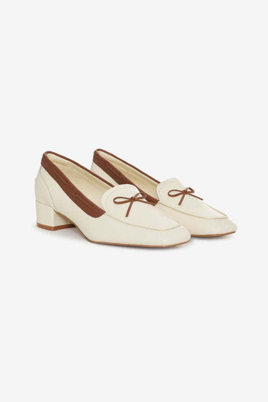 Sutton Heeled Boat Shoe Cream - For Love & Lemons