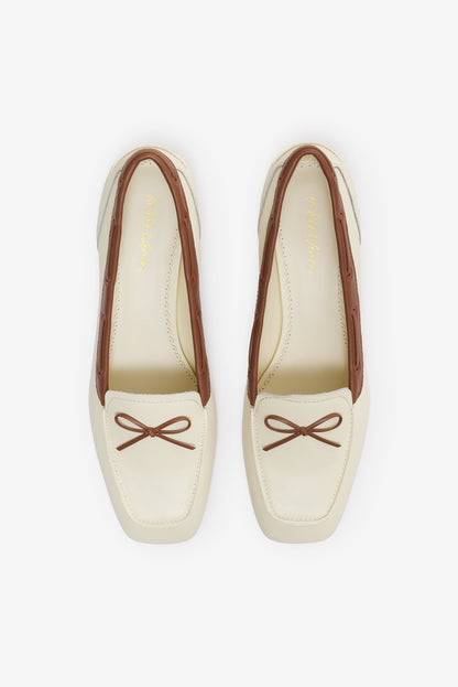 Sutton Heeled Boat Shoe Cream - For Love & Lemons