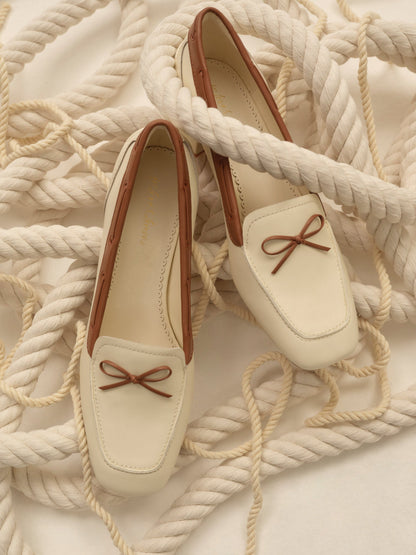 Sutton Heeled Boat Shoe Cream - For Love & Lemons