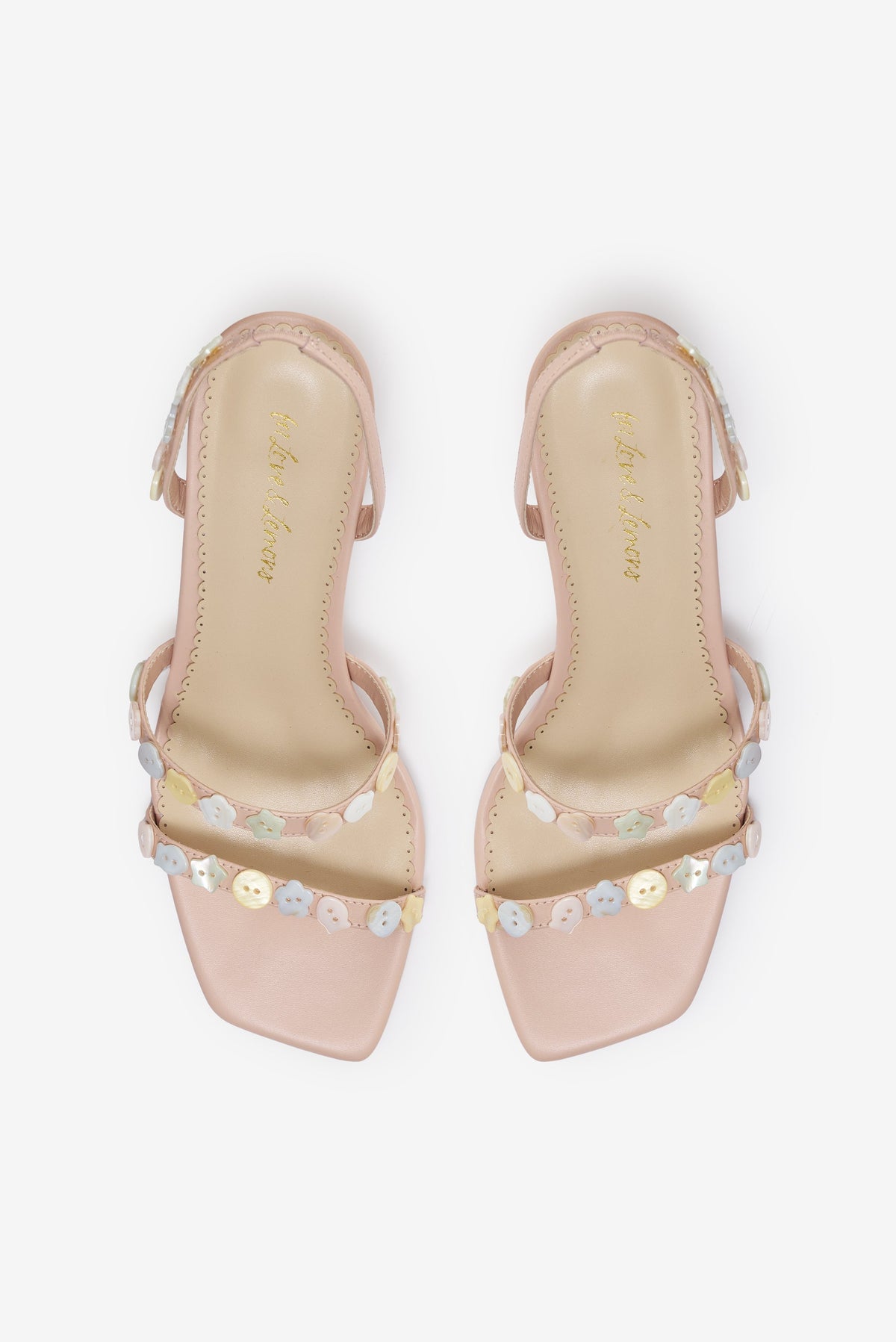 Cleo Button Heel Blush - For Love & Lemons