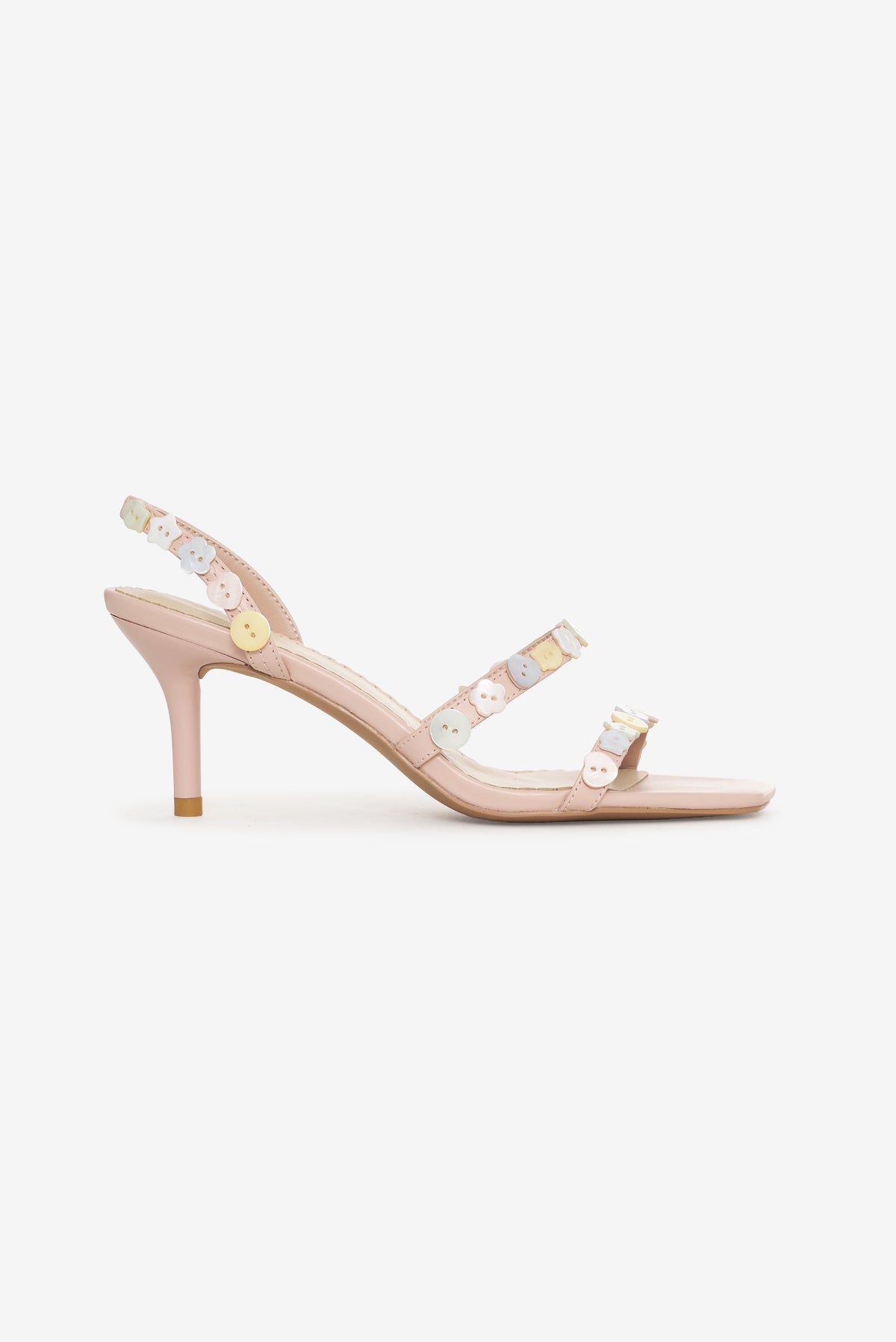 Cleo Button Heel Blush - For Love & Lemons