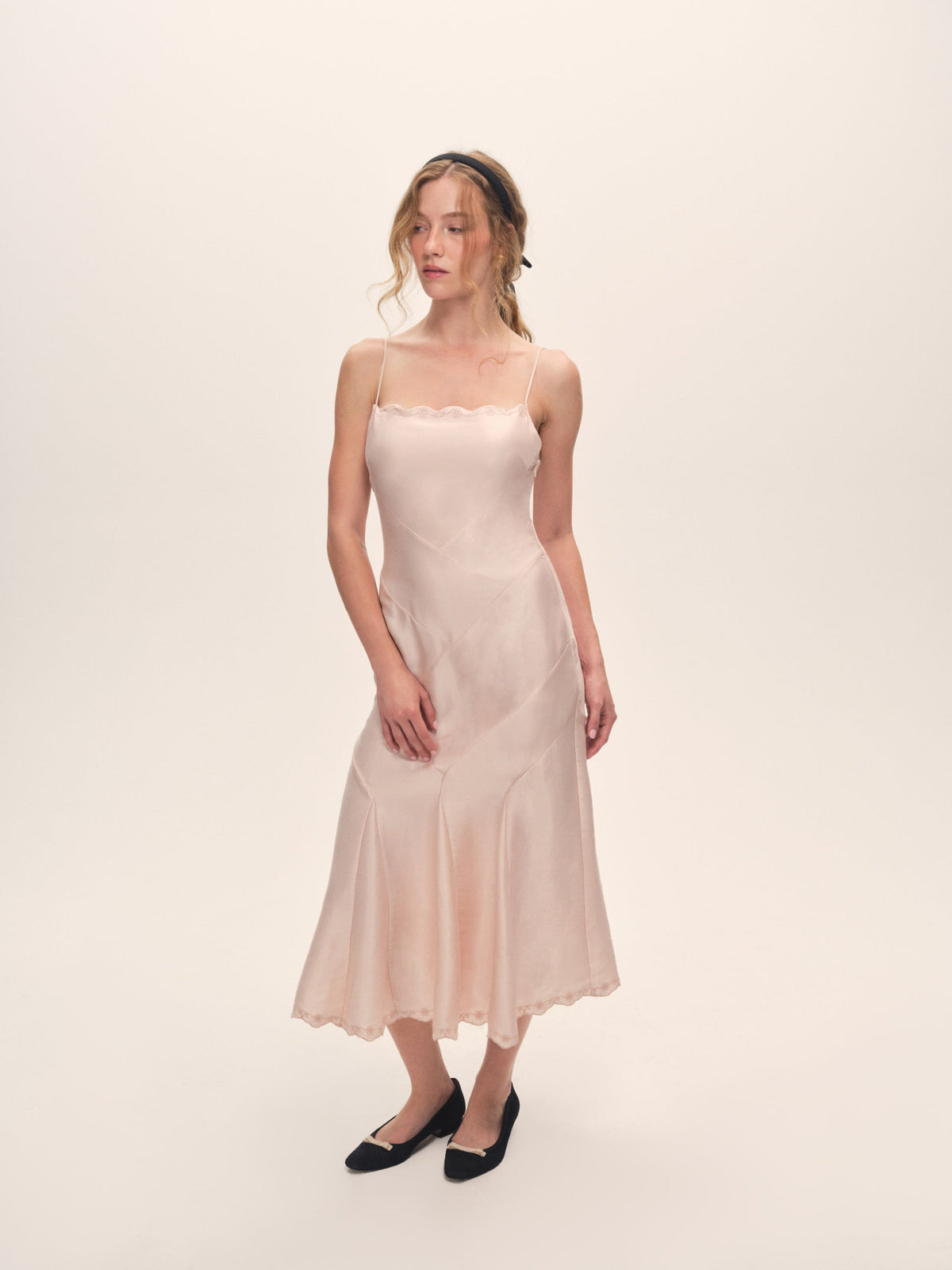Luna Midi Dress Pale Pink - For Love & Lemons