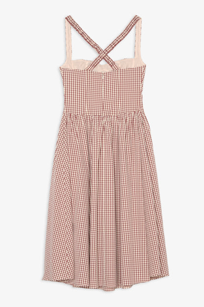 Annie Gingham Midi Dress Burgundy - For Love & Lemons