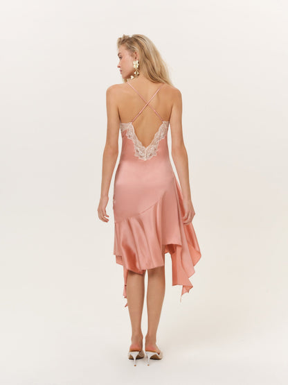 Lani Midi Dress Coral - For Love & Lemons