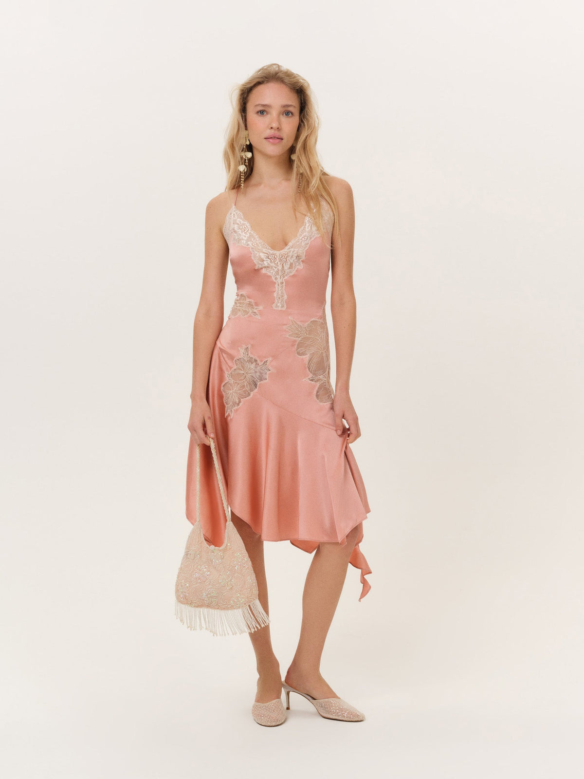 Lani Midi Dress Coral - For Love & Lemons