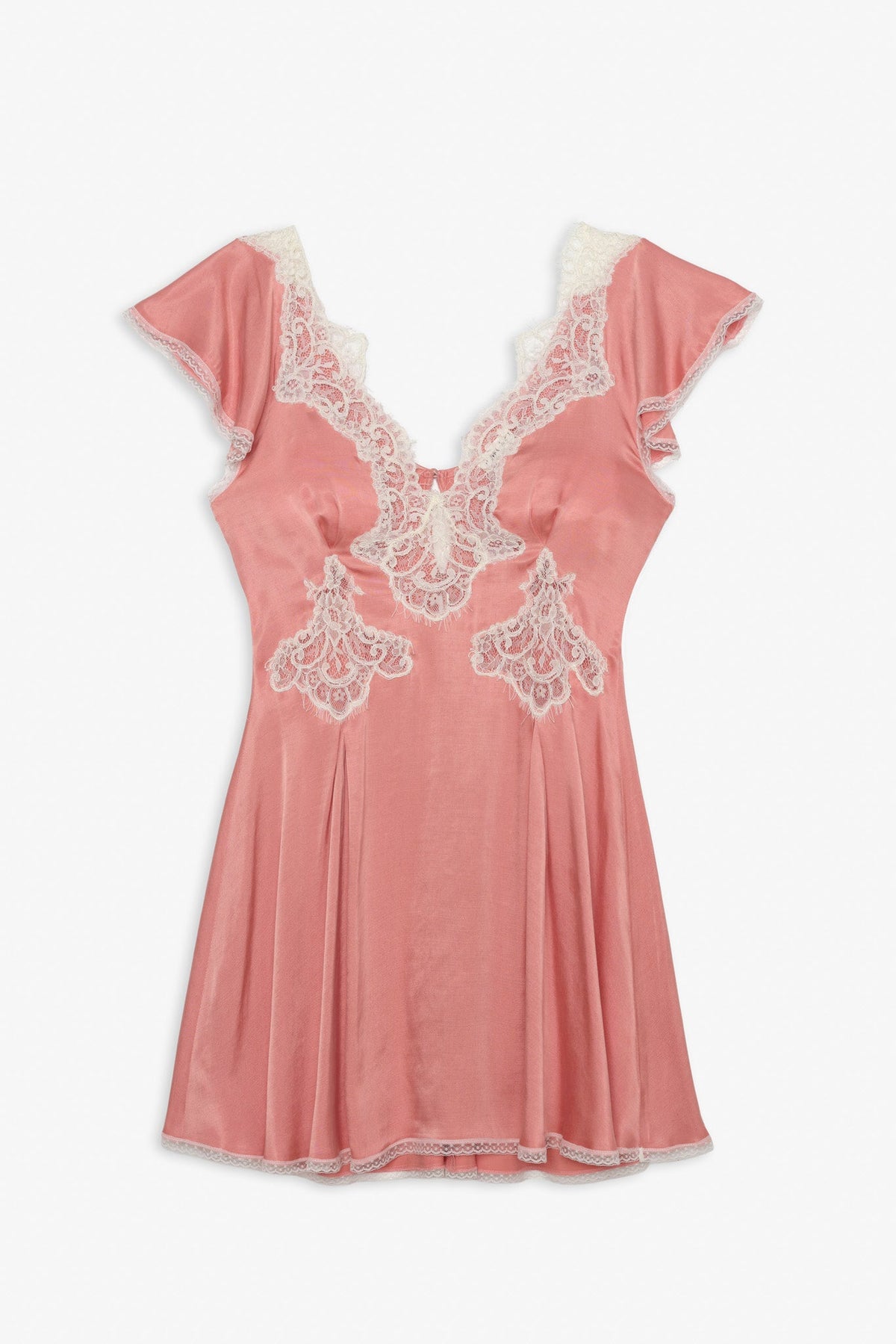 Luna Rose Mini Dress Coral - For Love & Lemons