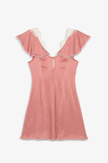 Luna Rose Mini Dress Coral - For Love & Lemons