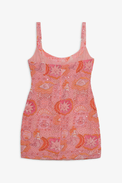 Tide Pool Mini Dress Apricot - For Love & Lemons
