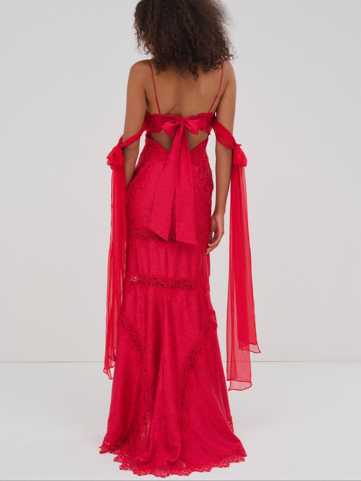 Rita Lace Gown Red - For Love & Lemons