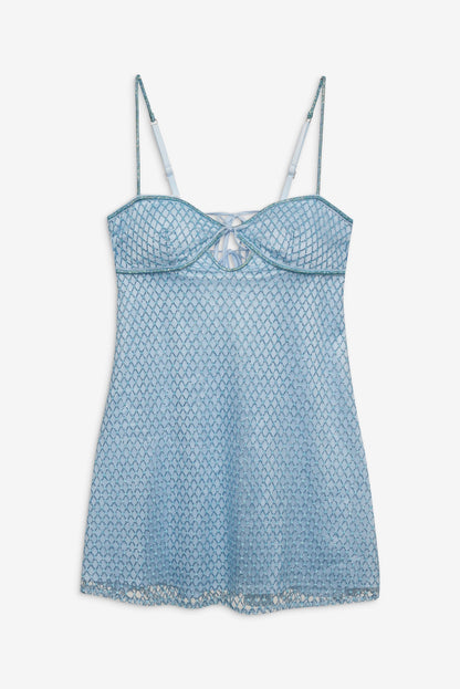 Glitter Slip Dress Blue - For Love & Lemons