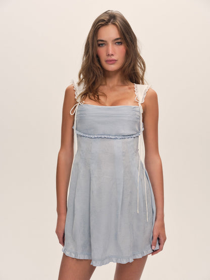 Holland Mini Dress Blue - For Love & Lemons