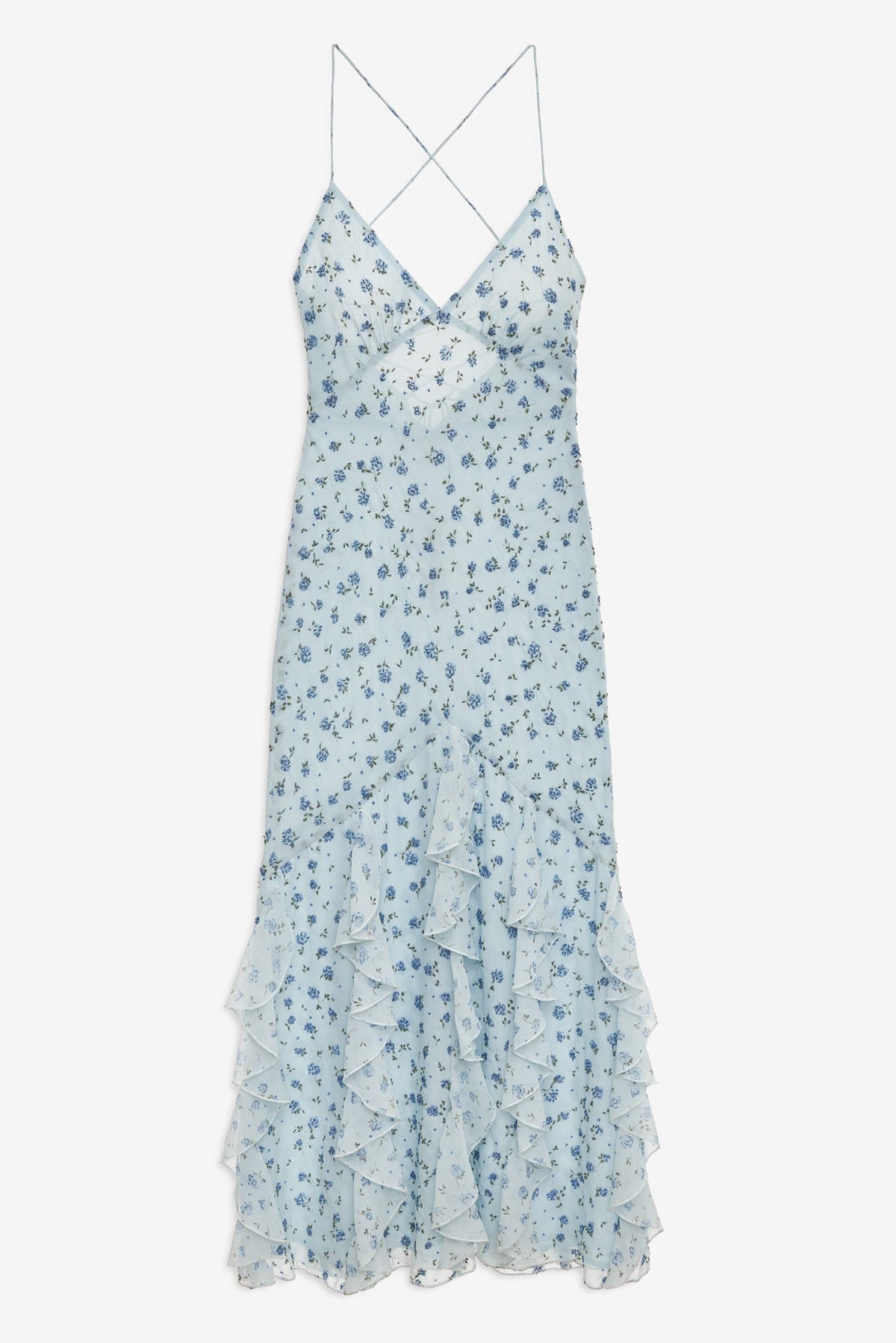Elea Beaded Maxi Dress Blue - For Love & Lemons