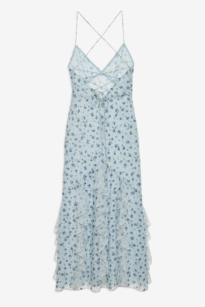 Elea Beaded Maxi Dress Blue - For Love & Lemons