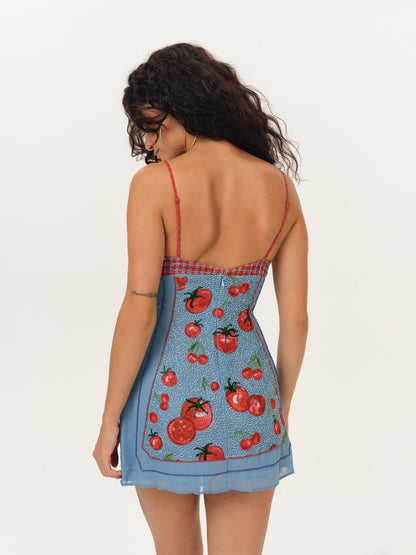 Lucetta Mini Dress Blue - For Love & Lemons