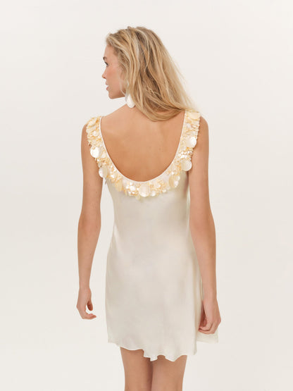 Sami Seashell Mini Dress Ivory - For Love & Lemons