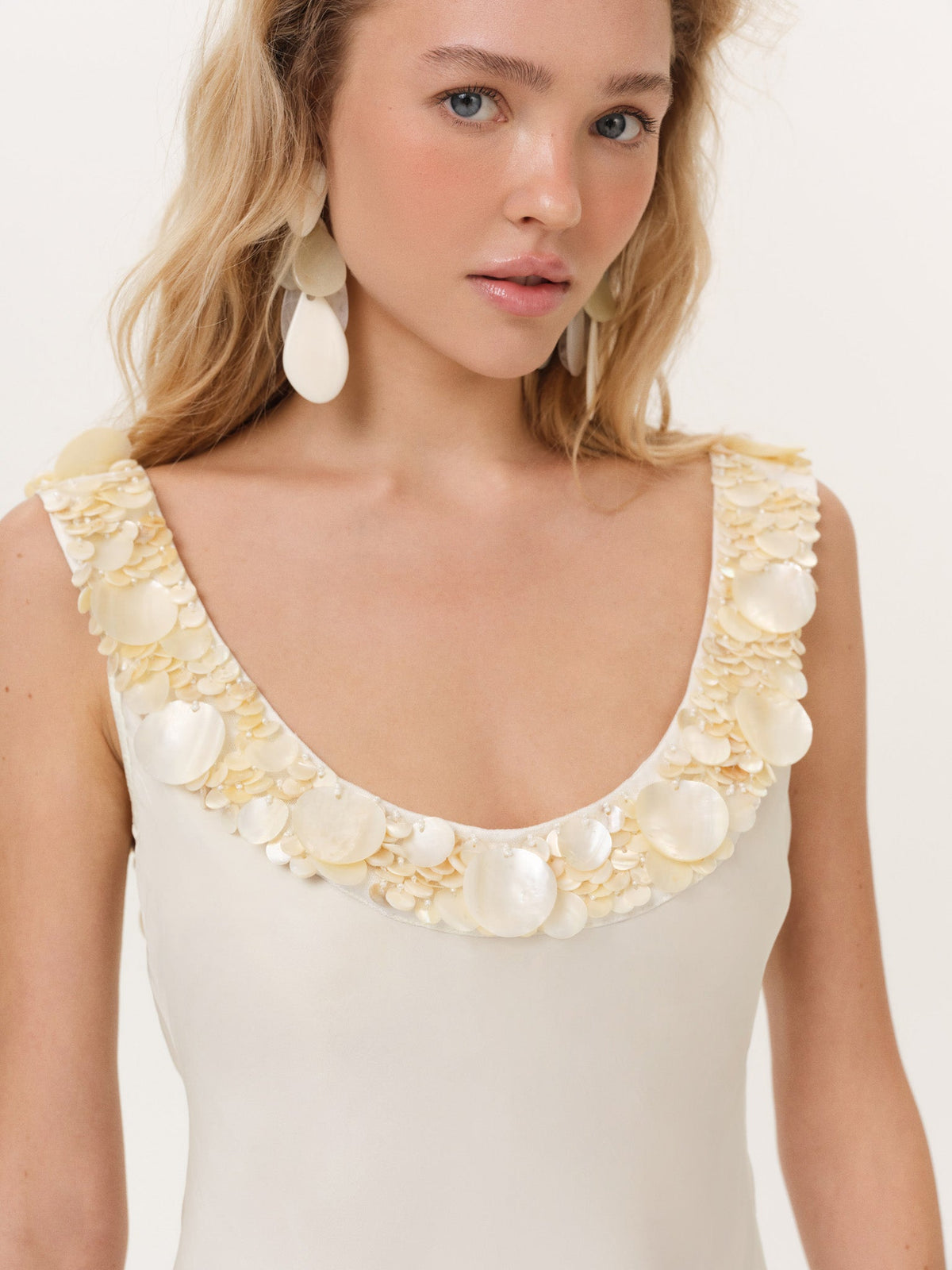 Sami Seashell Mini Dress Ivory - For Love & Lemons