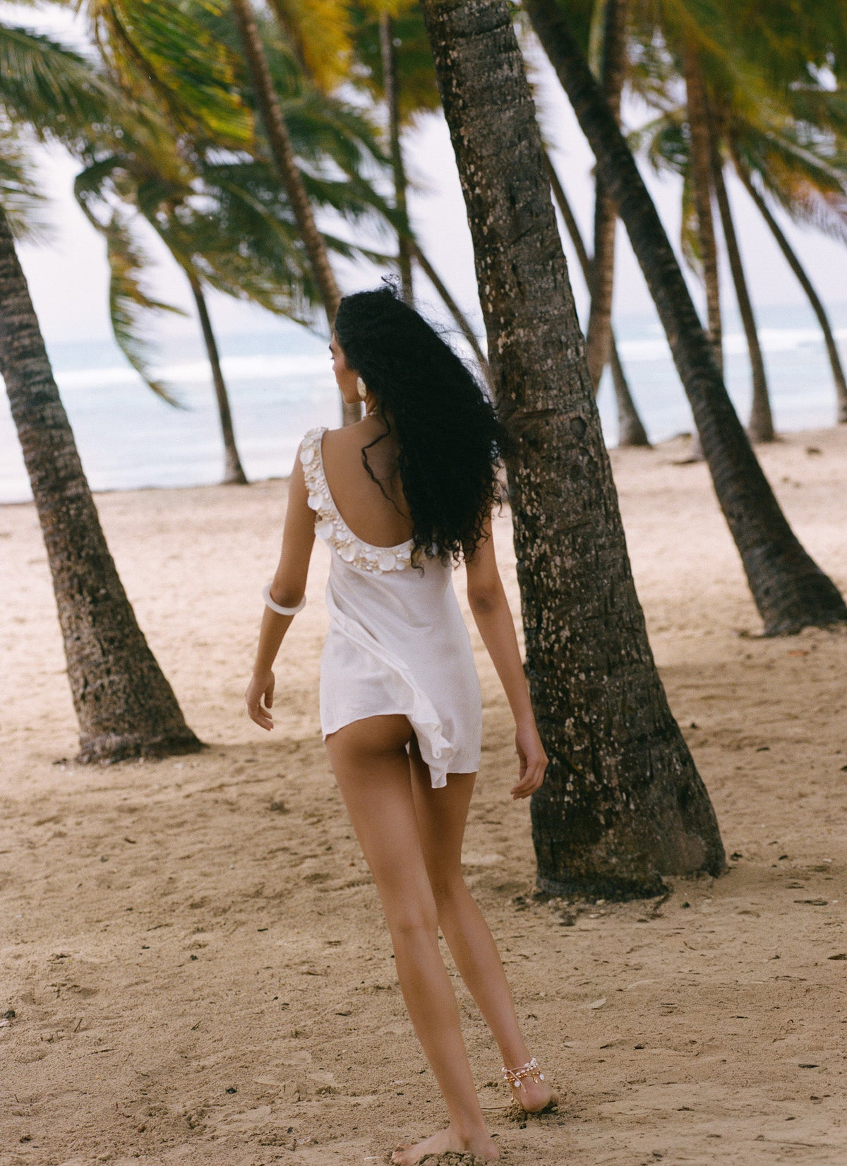 Sami Seashell Mini Dress Ivory - For Love & Lemons