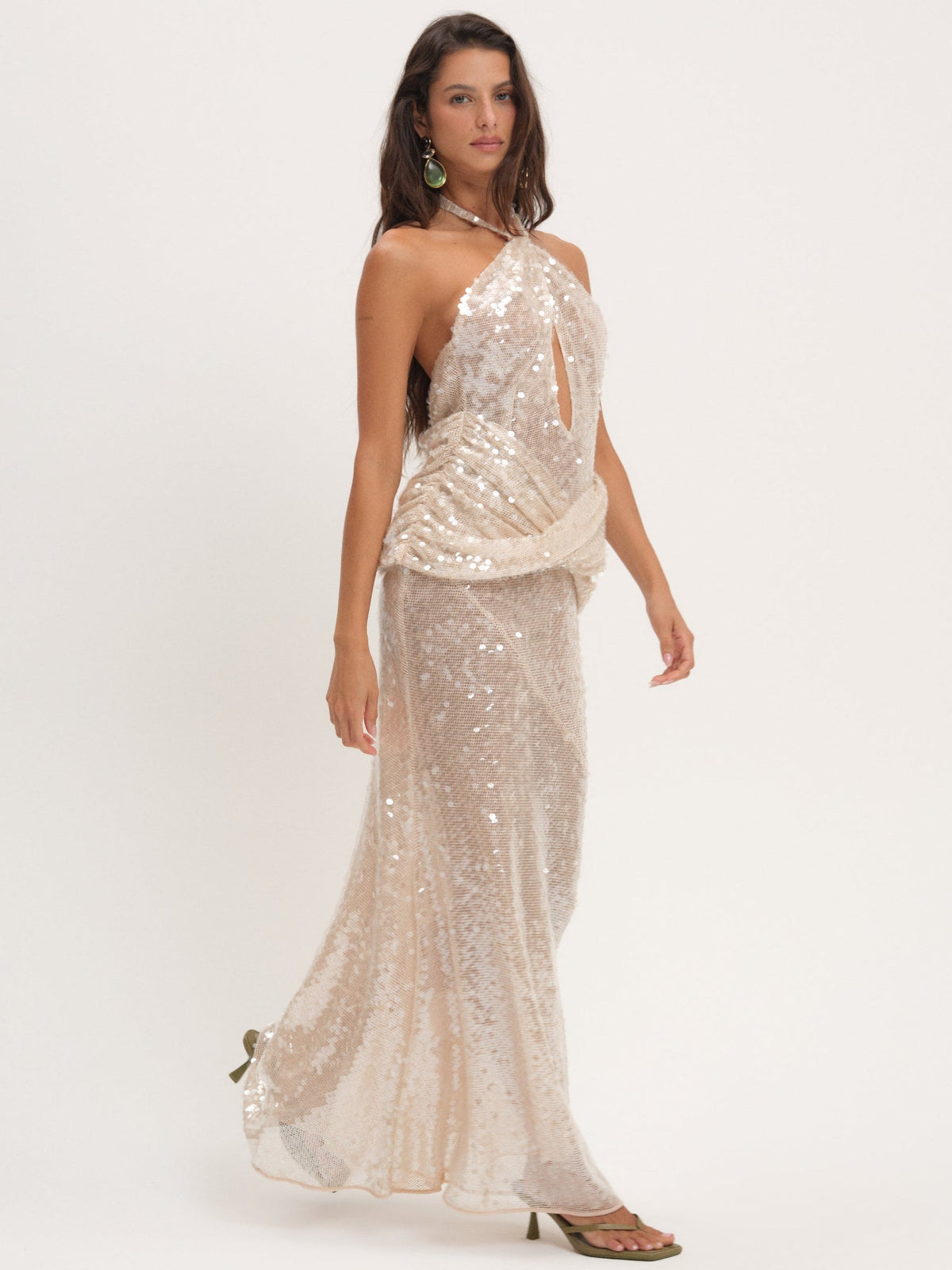 Sydney Sequin Maxi Dress Nude - For Love & Lemons