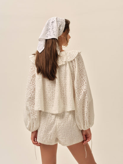 Willa Eyelet Top White - For Love & Lemons