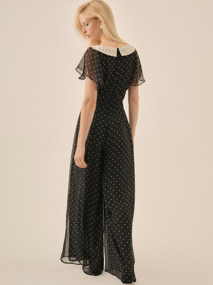 Dottie Dot Pantsuit Black - For Love & Lemons
