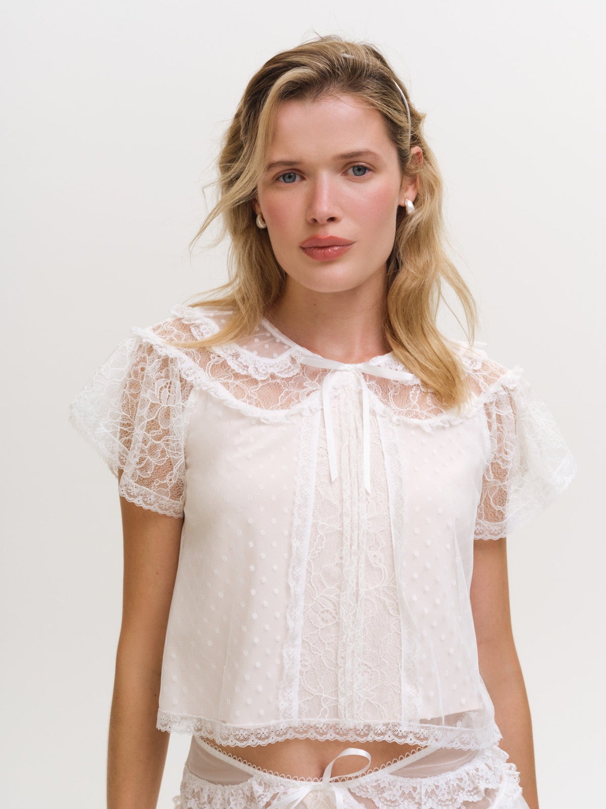 Zelie Sleep Top White - For Love & Lemons
