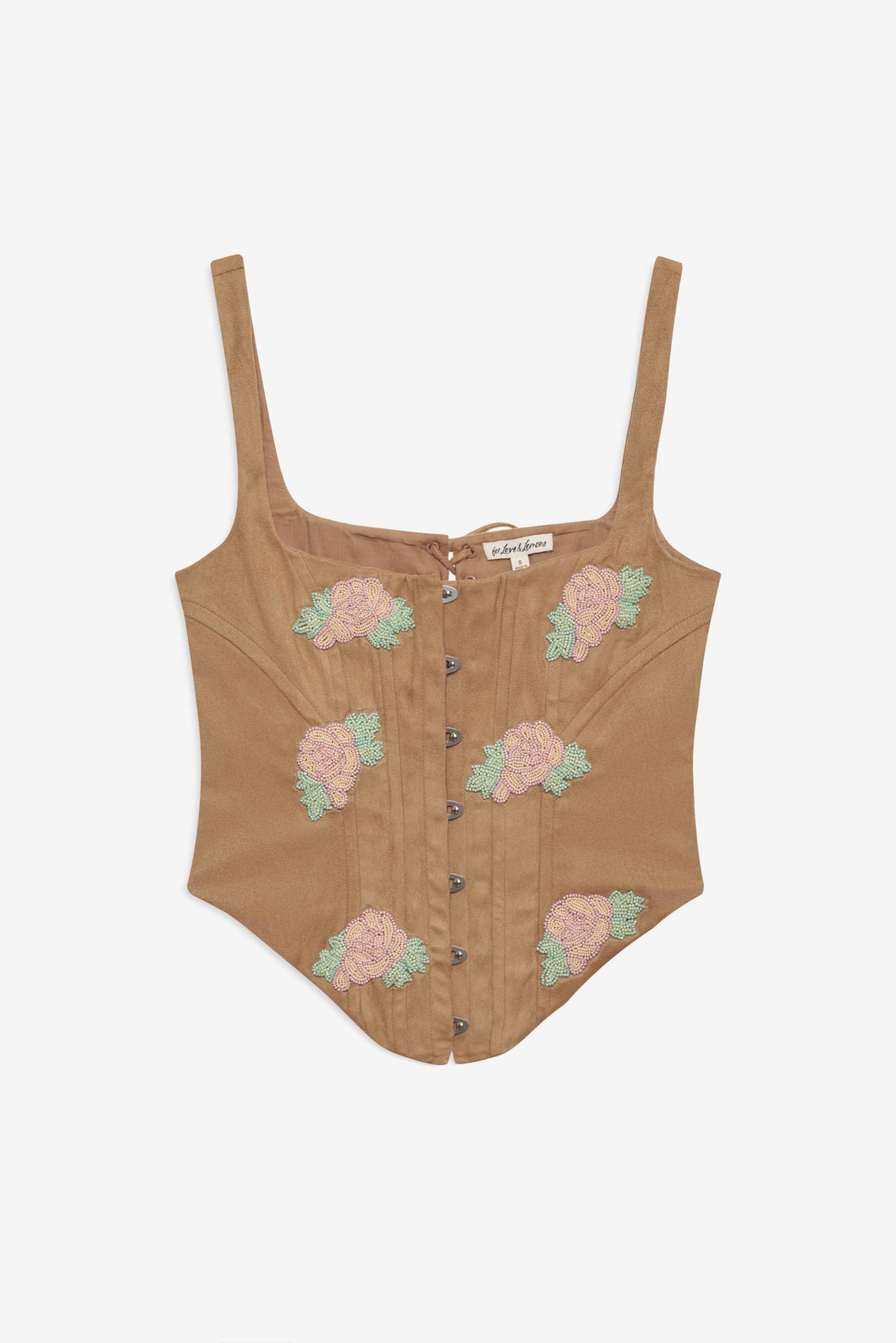 Rose Beaded Bustier Brown - For Love & Lemons