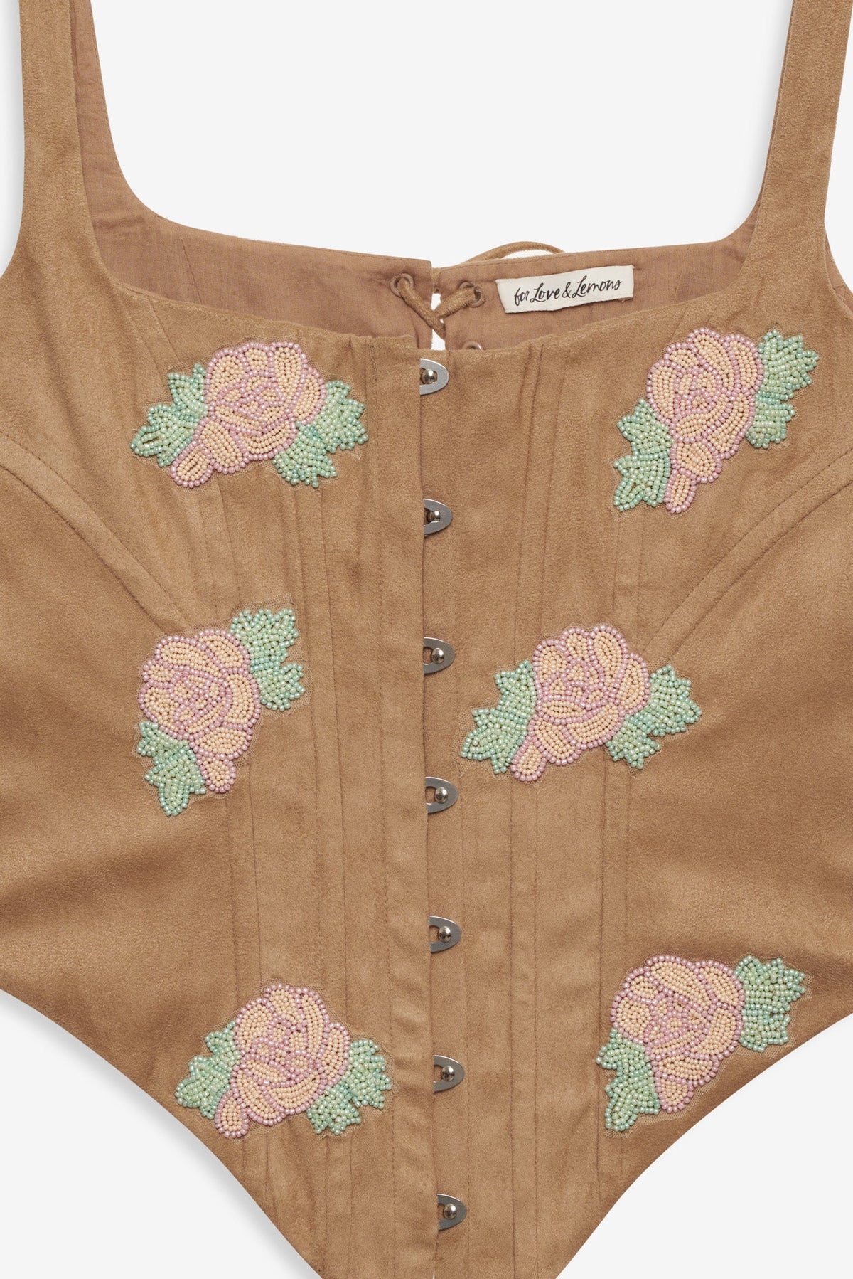 Rose Beaded Bustier Brown - For Love & Lemons