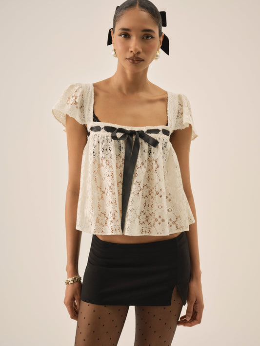 Creampuff Lace Top Cream - For Love & Lemons