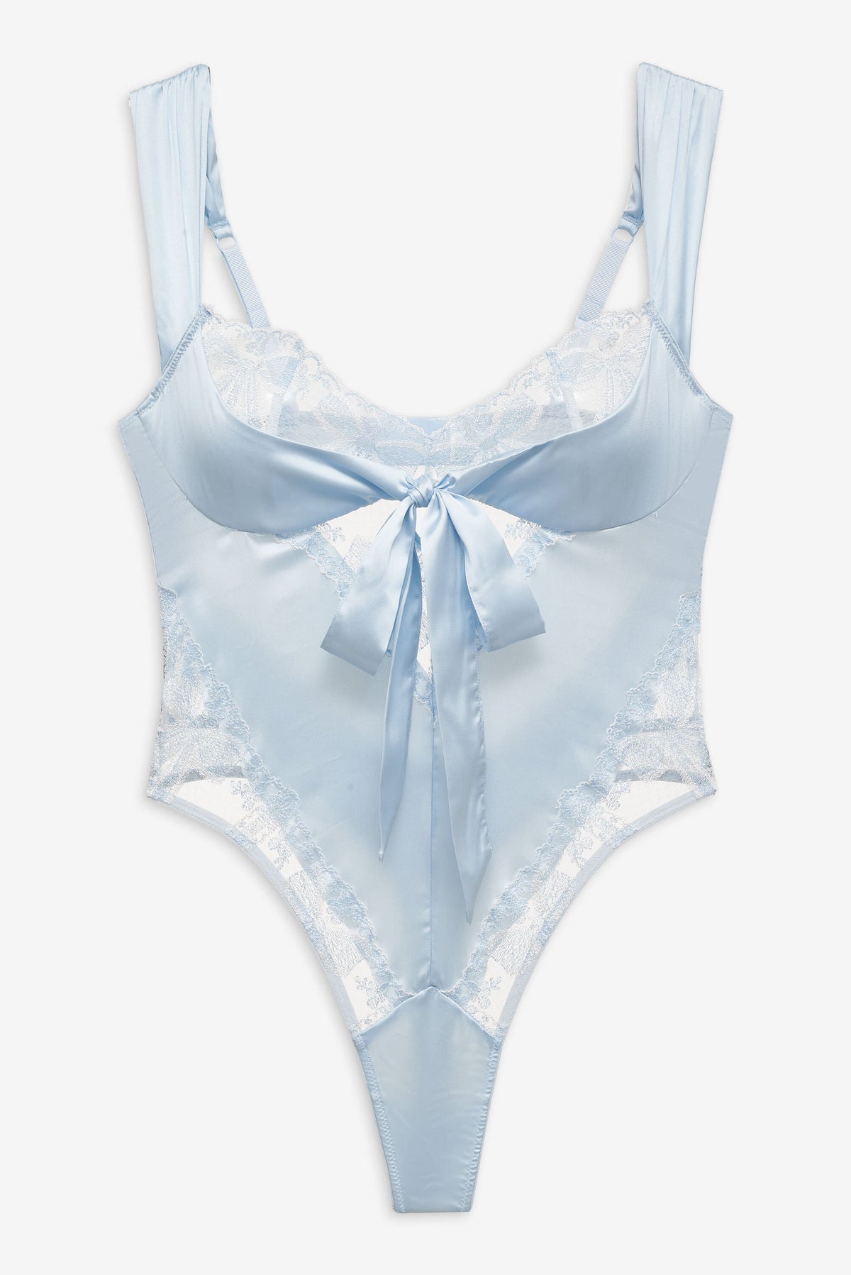 Blair Bow Bodysuit Blue - For Love & Lemons