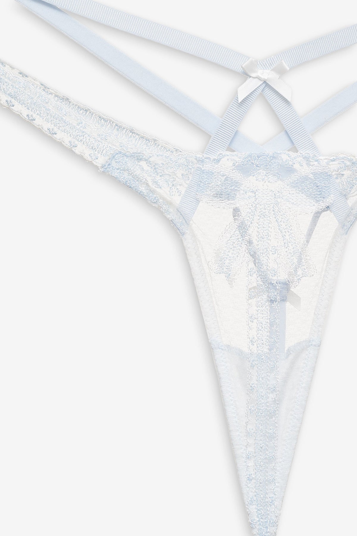 Blair Bow Thong Panty Blue - For Love & Lemons