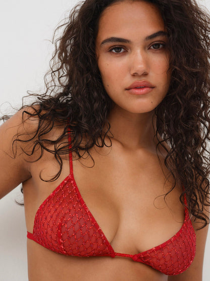 Glitter Bralette Red - For Love & Lemons