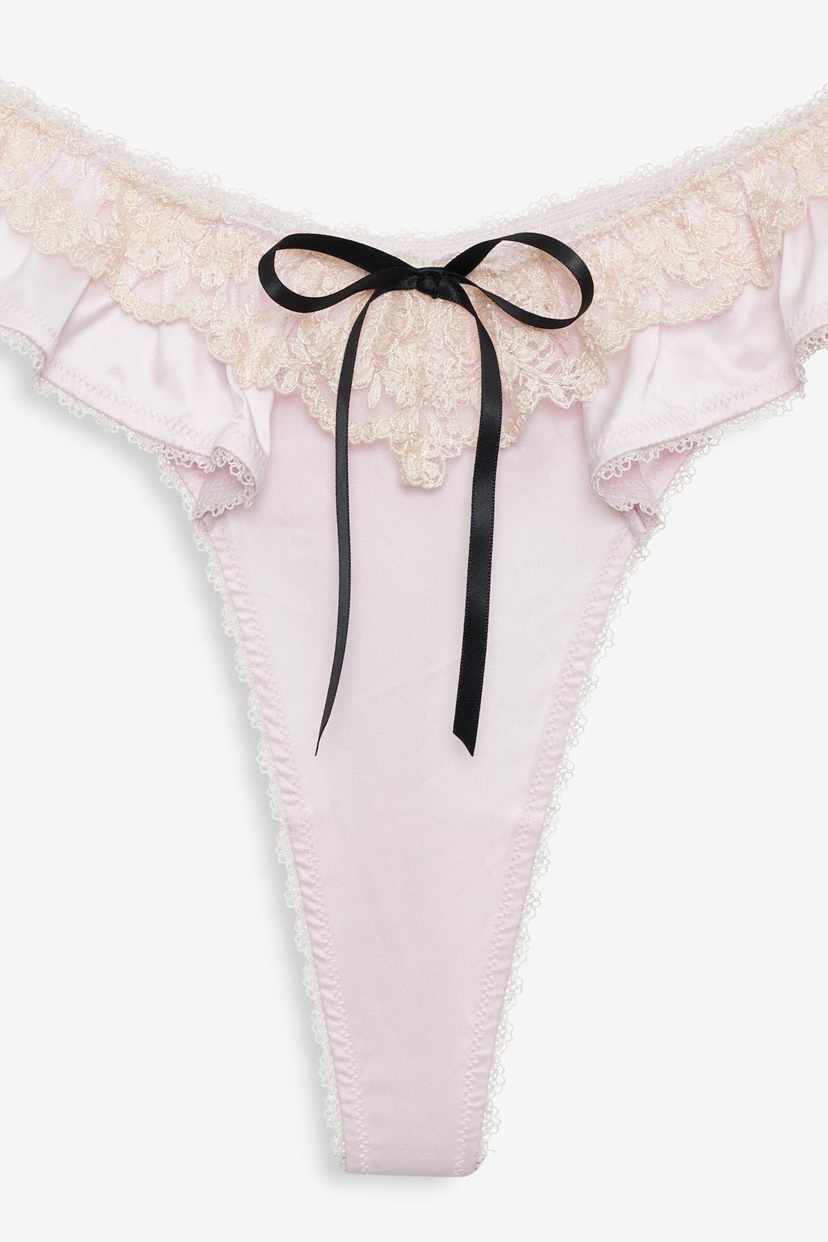 Sweetheart Ruffle Thong Panty Light Pink - For Love & Lemons
