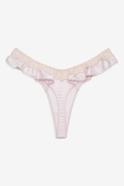 Sweetheart Ruffle Thong Panty Light Pink - For Love & Lemons