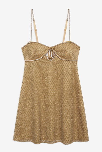 Glitter Slip Dress Gold - For Love & Lemons