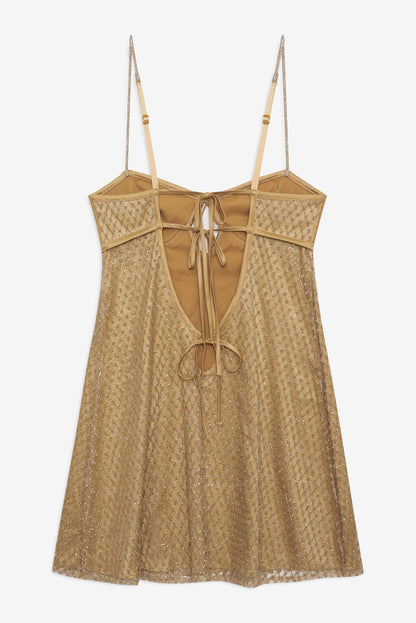 Glitter Slip Dress Gold - For Love & Lemons