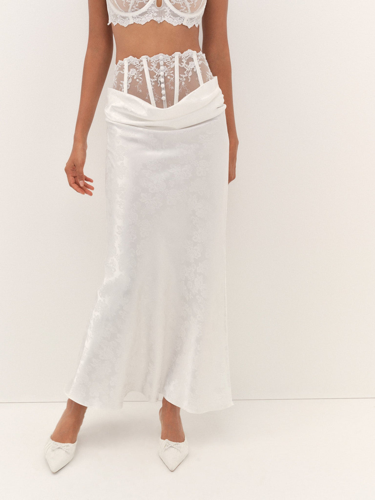 Rita Rose Maxi Skirt White - For Love & Lemons