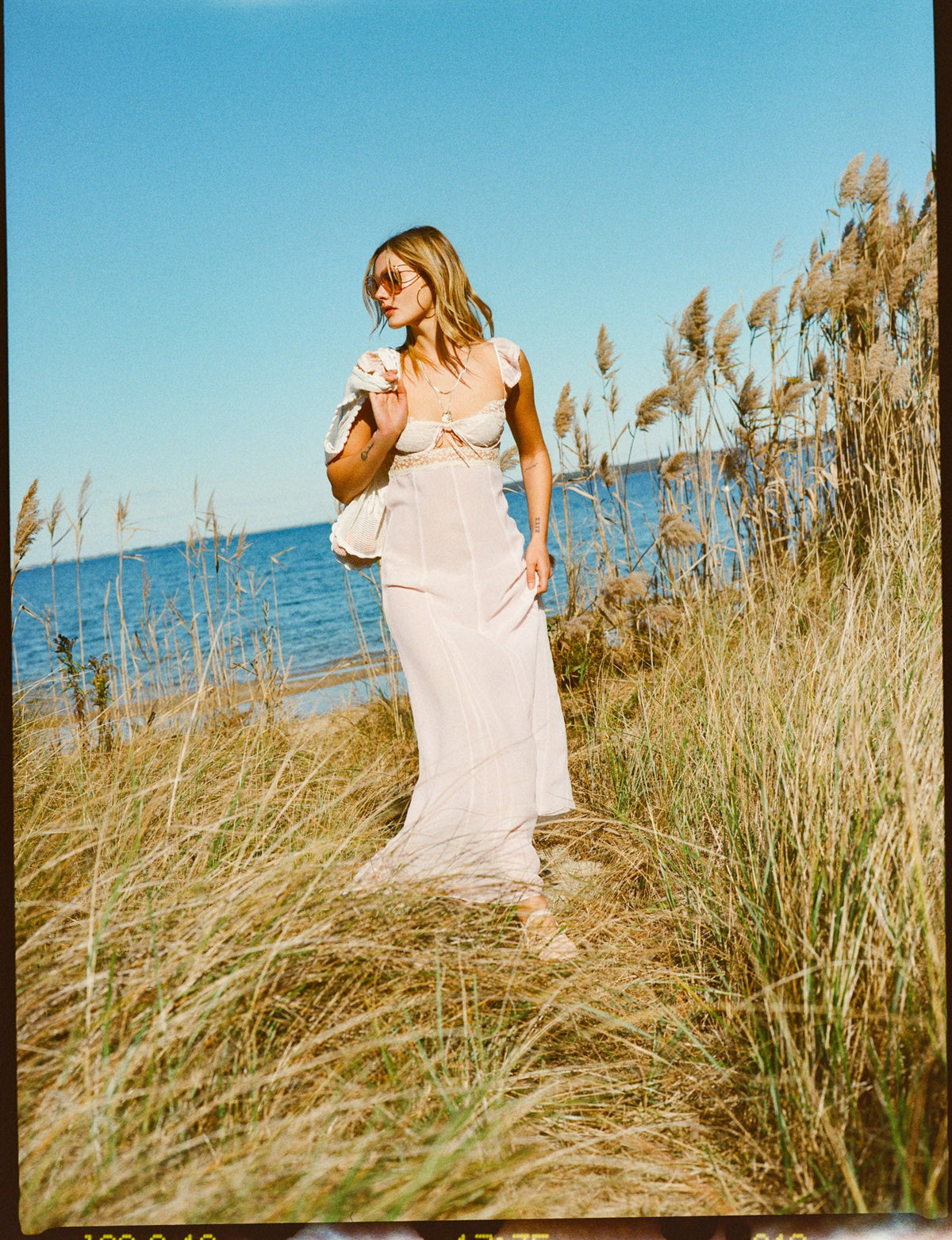 Gilded Lace Maxi Slip Dress Natural - For Love & Lemons