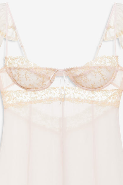 Gilded Lace Maxi Slip Dress Natural - For Love & Lemons