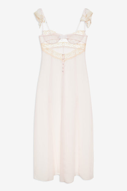 Gilded Lace Maxi Slip Dress Natural - For Love & Lemons