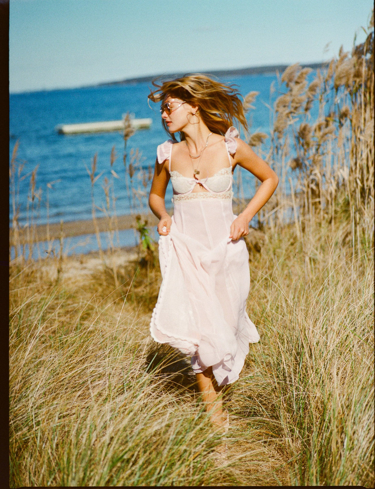 Gilded Lace Maxi Slip Dress Natural - For Love & Lemons
