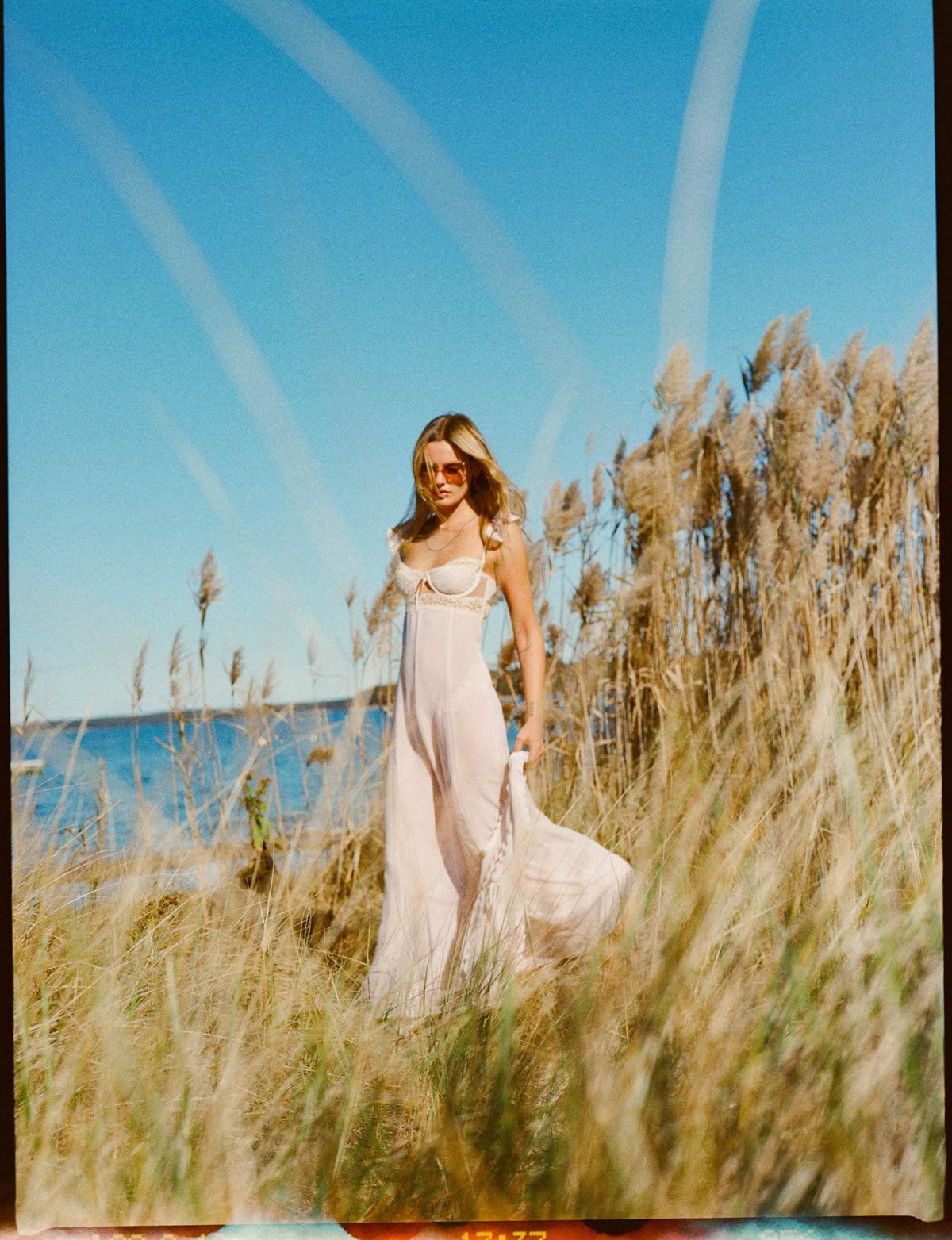 Gilded Lace Maxi Slip Dress Natural - For Love & Lemons