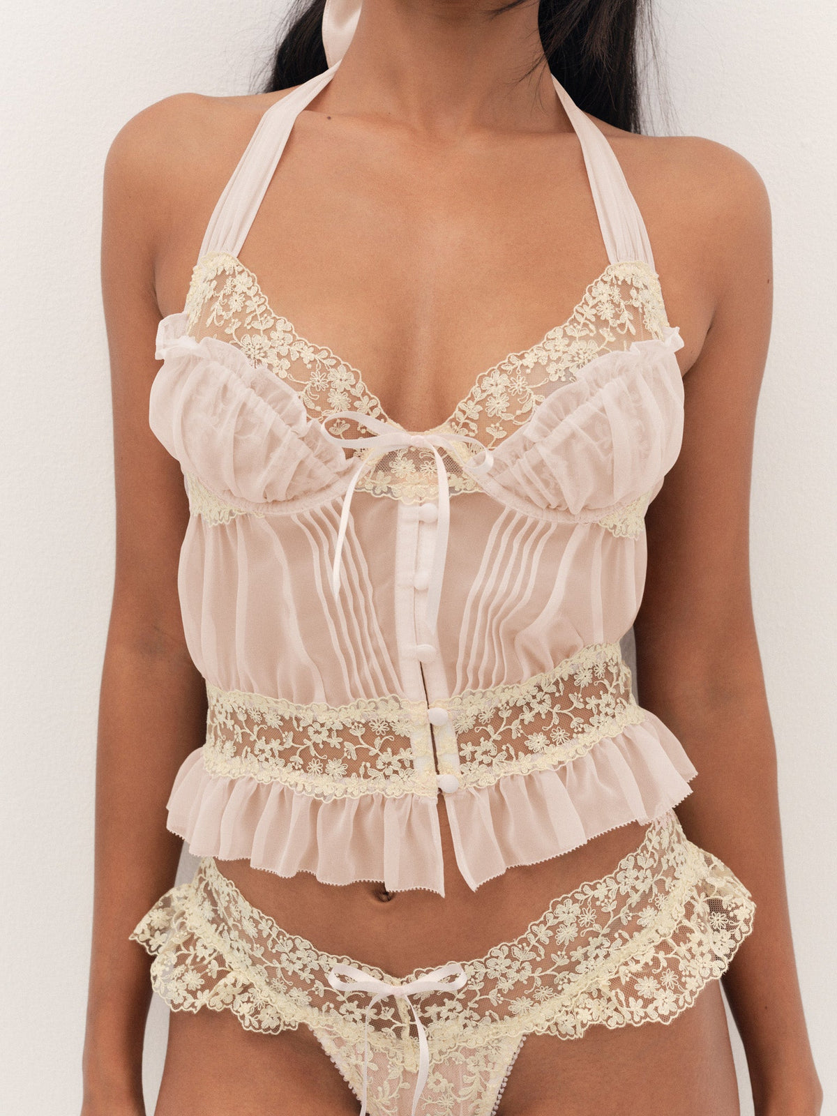 Gilded Lace Bustier Natural - For Love & Lemons