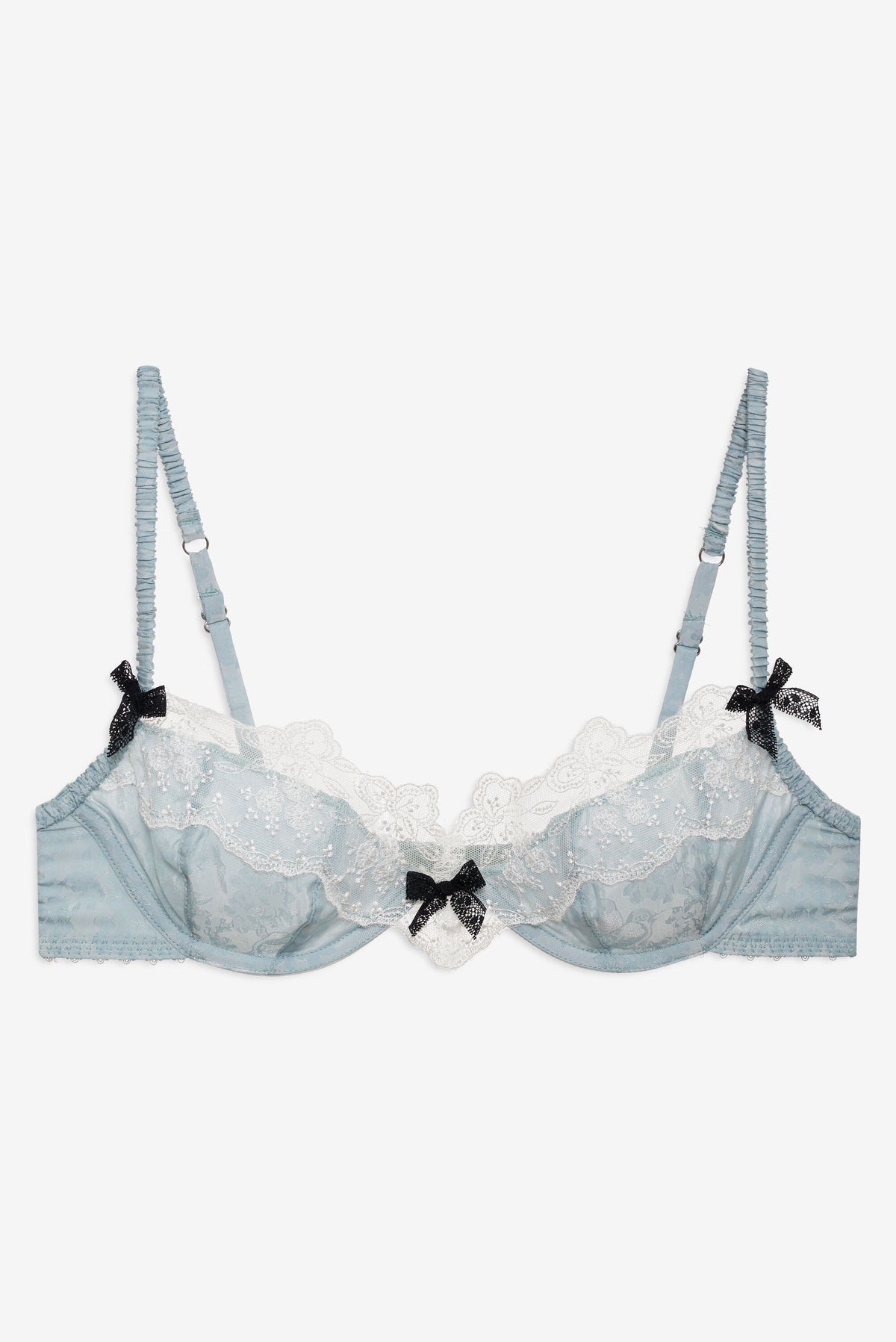 Bluebird Jacquard Underwire Bra Dusty Blue - For Love & Lemons