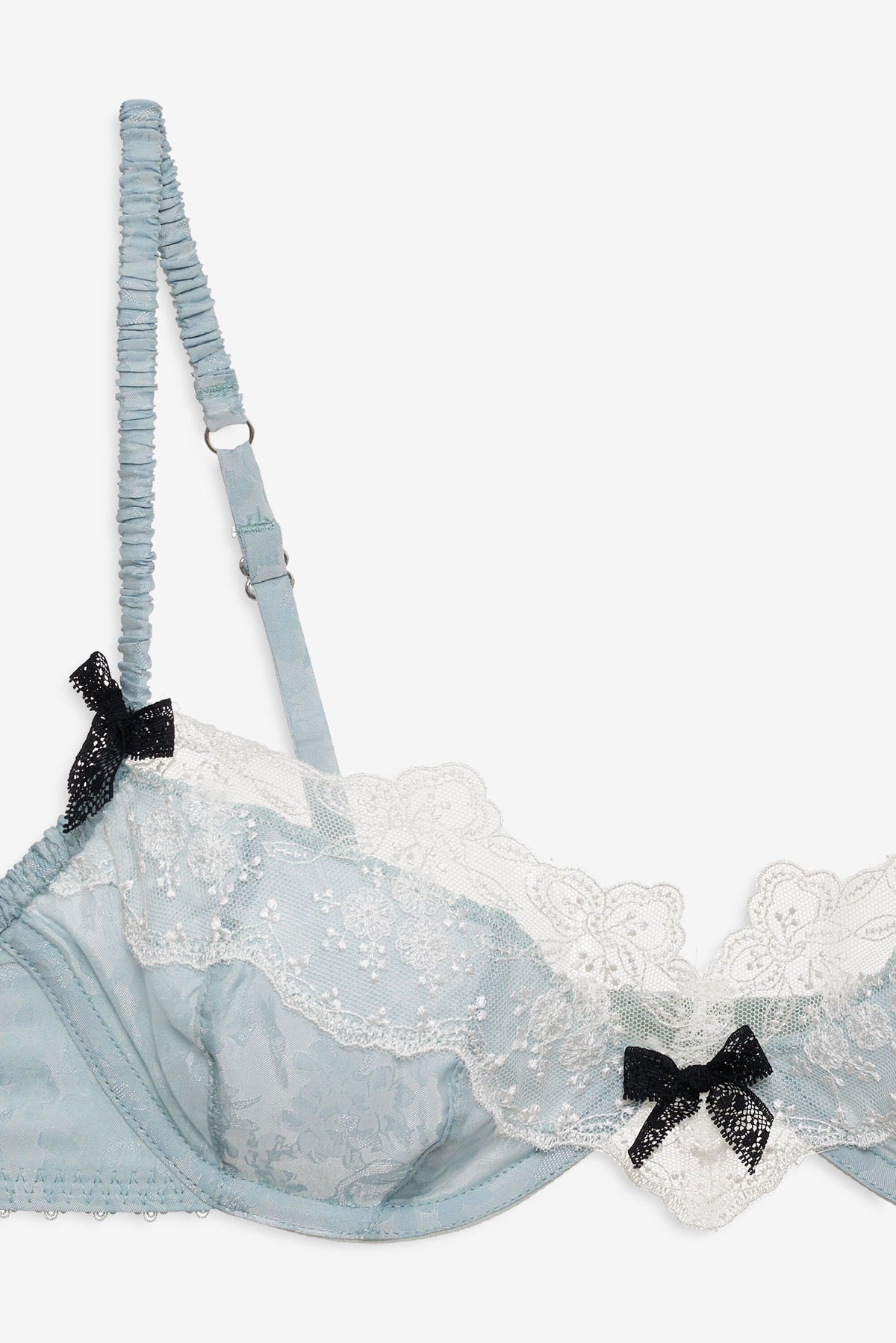 Bluebird Jacquard Underwire Bra Dusty Blue - For Love & Lemons