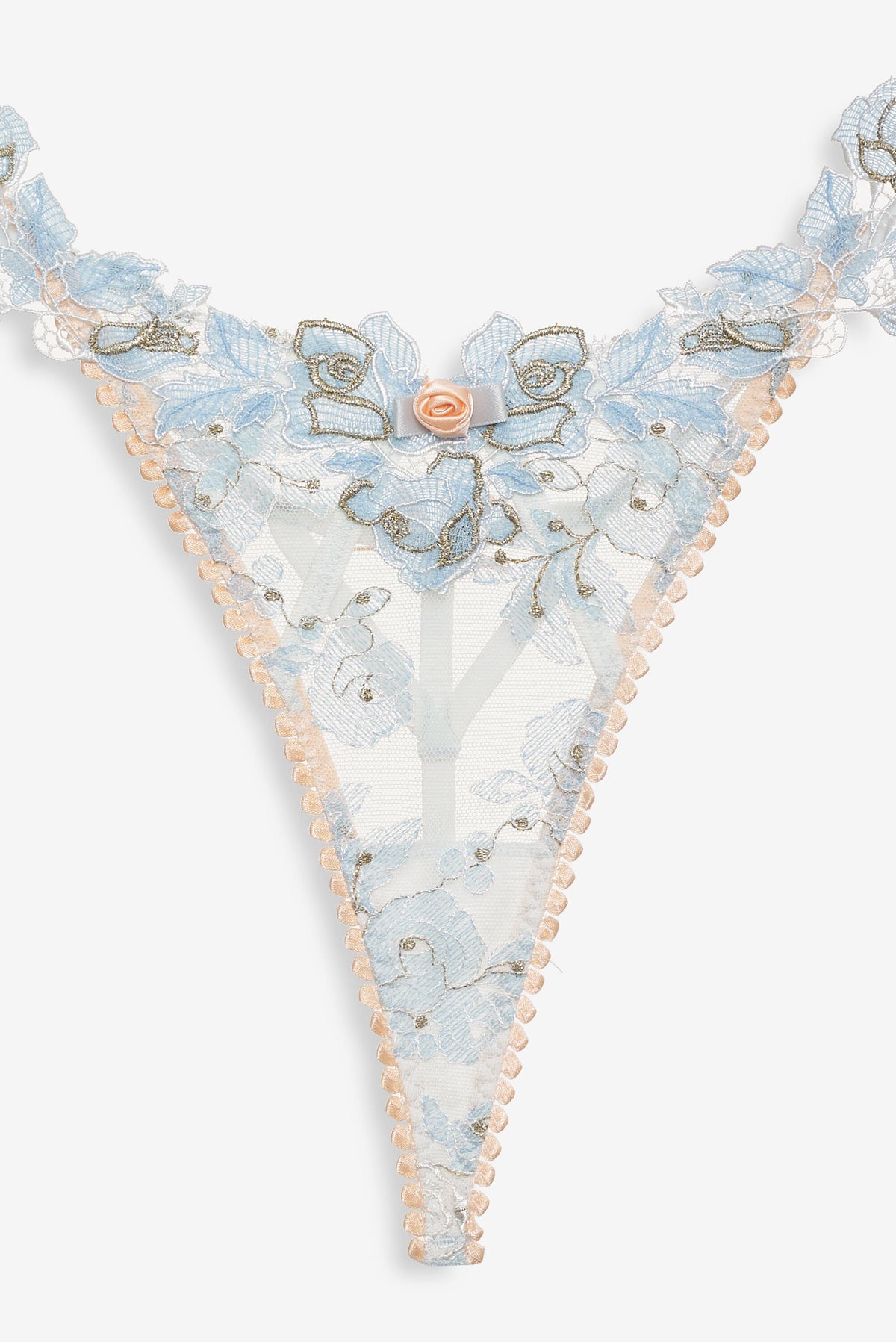 Winter Roses Thong Panty Blue - For Love & Lemons